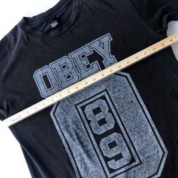 Obey 89 graphic print t-shirt tee logo men’s medium short sleeve black - Picture 8 of 9